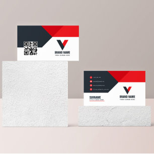 Real Estate Red Drak Qr Code Business Card