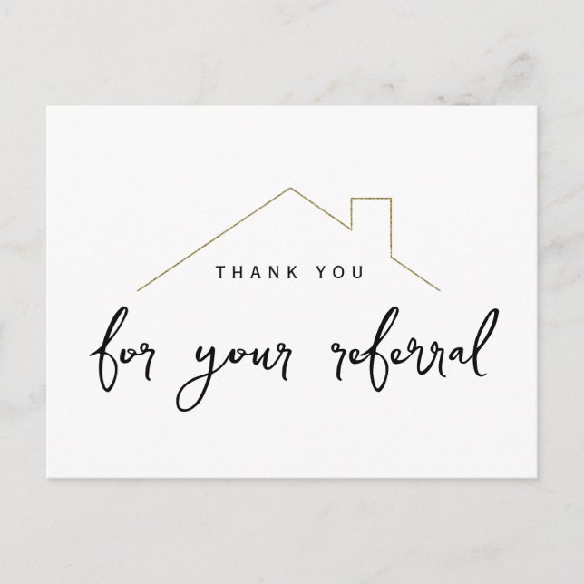 Real Estate Referral Marketing House Thank You Postcard (Front)