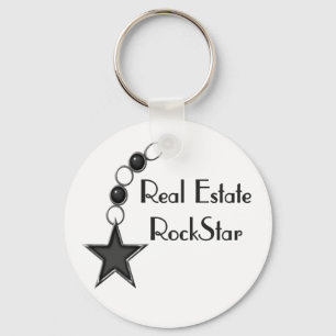 Real Estate Rock Star Key Ring