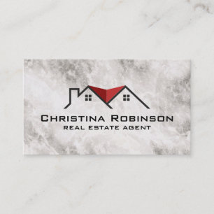 Real Estate Roof Top Logo Realtor Service Business Card