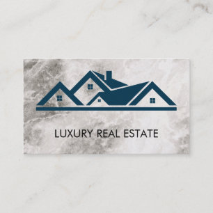 Real Estate Roof Top Marble Business Card
