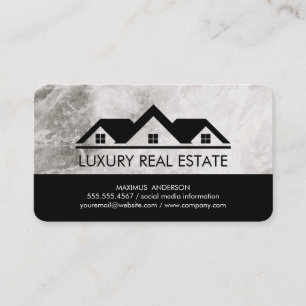 Real Estate Roof Top Marble Business Card