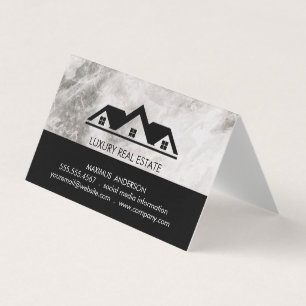 Real Estate Roof Top Marble Business Card
