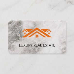 Real Estate Roof Top Marble Business Card