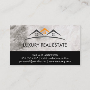 Real Estate Roof Top   Marble Trim   Lux Business Card