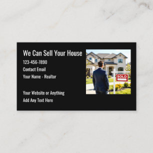 Real Estate Sales Agent Sold Home Business Card