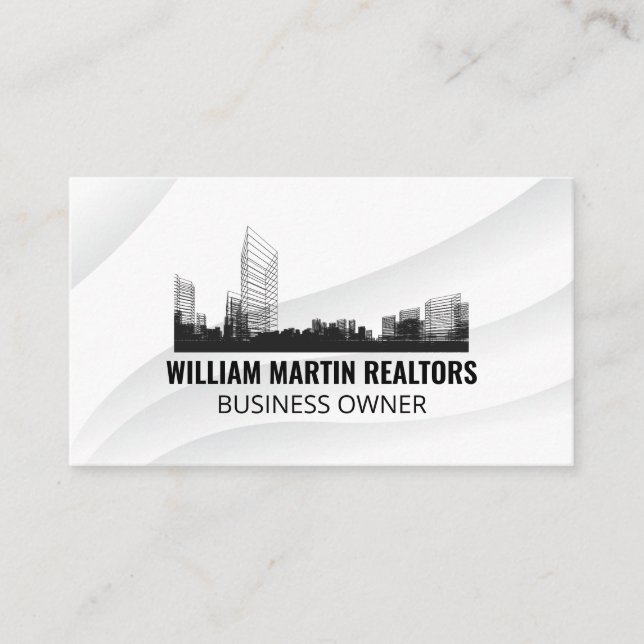 Real Estate Schematic Blueprints | Architecture Business Card (Front)