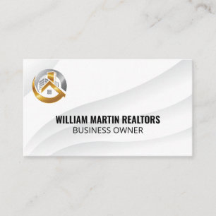 Real Estate Silver Gold Logo Business Card
