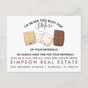 real estate S'MOREreferrals Announcement Postcard