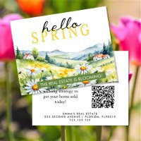Real Estate Spring Postcard Hello Spring Realtor 