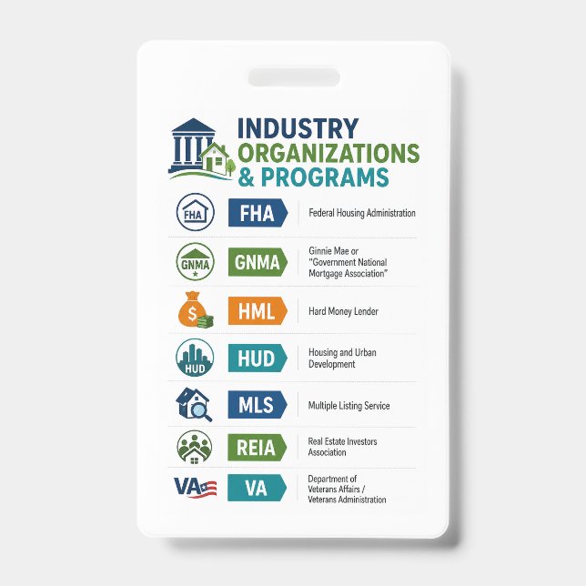 Real Estate Student Reference ID Badge (Front)