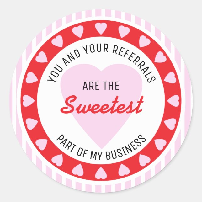 Real Estate Sweetest Valentines Day Thank You Classic Round Sticker (Front)