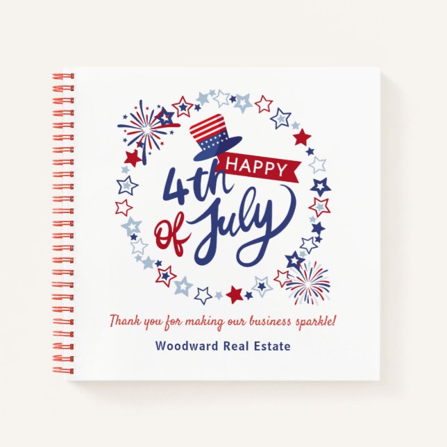 Real Estate Thank You Clients | 4th of July  Notebook (Front)