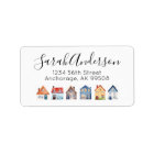 Real Estate Watercolor Houses Return Address