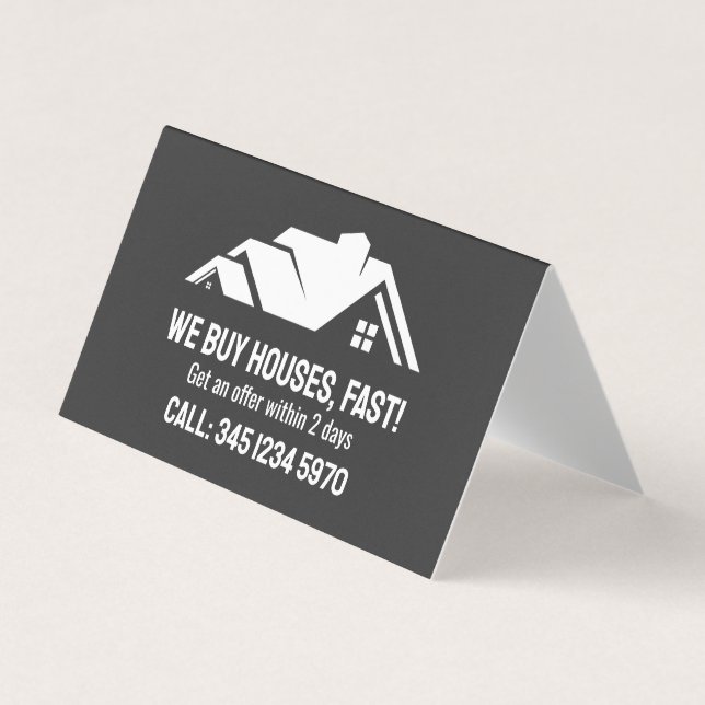 🏘️Real Estate We Buy Houses QR Folded Business Card (Front)