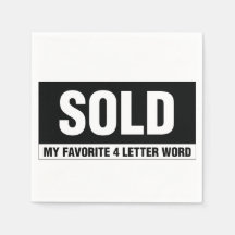 Real Estate White Standard Cocktail Paper Napkins