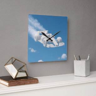 Real F1 sky art square wall clock