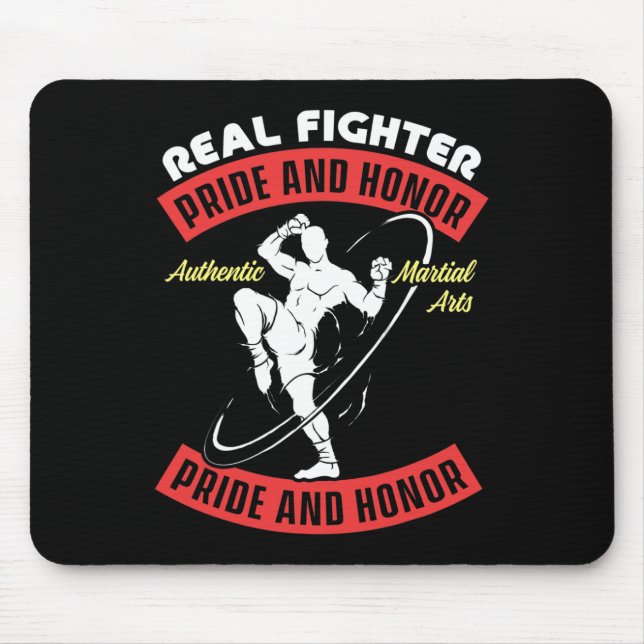 Real Fighter Muay Thai Mma Fight Authentic Martial Mouse Pad (Front)
