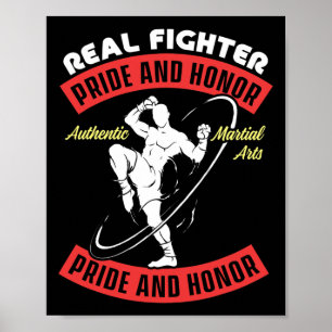Real Fighter Muay Thai Mma Fight Authentic Martial Poster