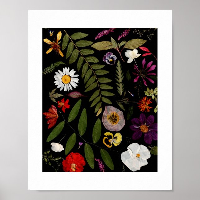Real Flower Art Summer Cottage Garden Poster (Front)