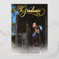 Real Foil 2 Sided Photo Graduation Invitation