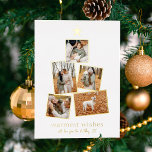 Real Foil | Boho Christmas Tree 5 Photo Collage<br><div class="desc">Add some shine to your Christmas cards with real gold, silver, or rose gold foil! This classic and timeless metallic style is sure to add another level to your cards. A modern, simple holiday card that features five of your favorite photos arranged in a Christmas tree shape framed with foil....</div>