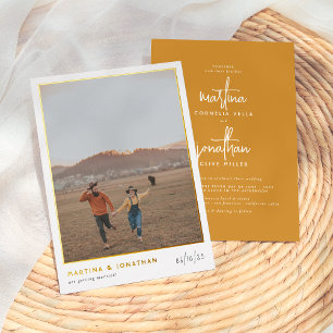 Real Foil Boho Minimalist Mustard Photo Wedding
