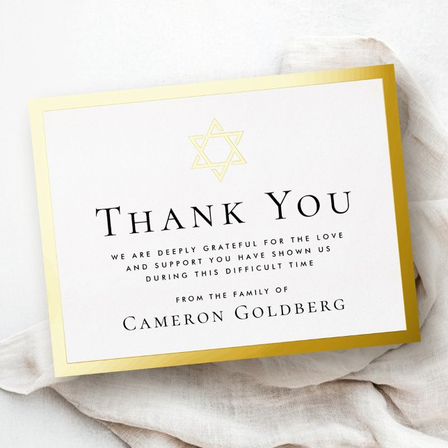 Real foil border jewish sympathy thank you card (Real foil border jewish sympathy thank you card)