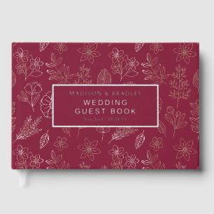 Real Foil Botanical Floral Wedding Guest Book