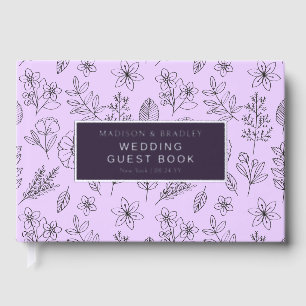 Real Foil Botanical Floral Wedding Guest Book