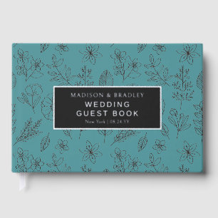 Real Foil Botanical Floral Wedding Guest Book