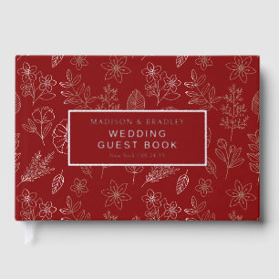 Real Foil Botanical Floral Wedding Guest Book