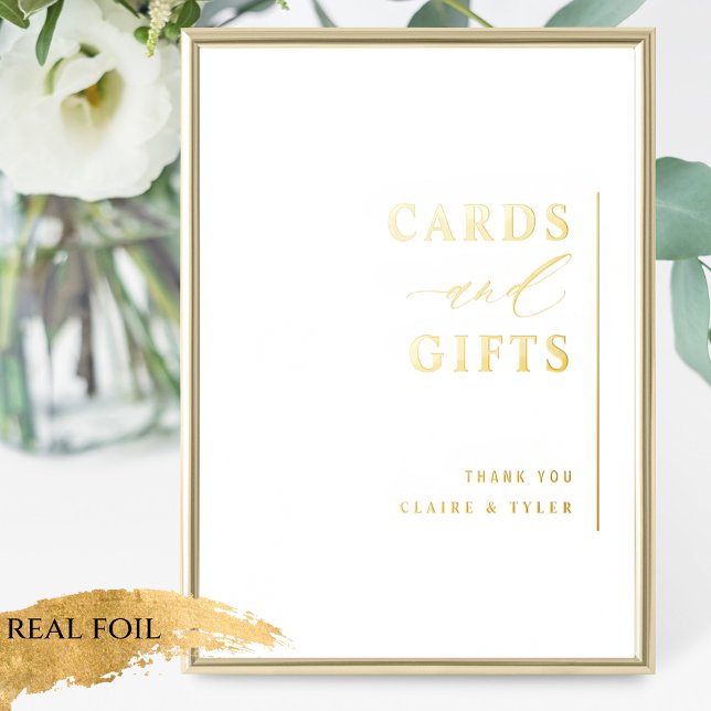 Real Foil Cards and Gifts Minimalist Wedding Sign (Creator Uploaded)