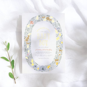 Real Foil   Cute Jungle Safari Boy Baby Shower