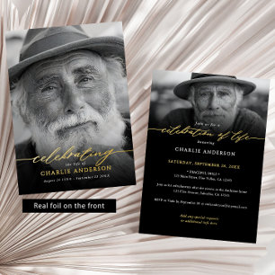 Real Foil Elegant Celebration of Life 2-Photo