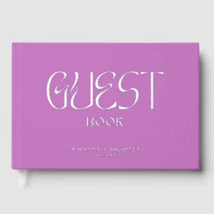 Real Foil Elegant Chic Calligraphy Script Wedding Guest Book