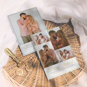 Real Foil Elegant Handwritten 5 Photos Wedding