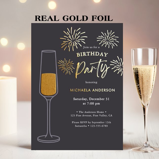 Real Foil Fireworks & Champagne Birthday Party (Creator Uploaded)