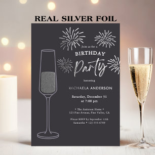 Real Foil Fireworks & Champagne Birthday Party