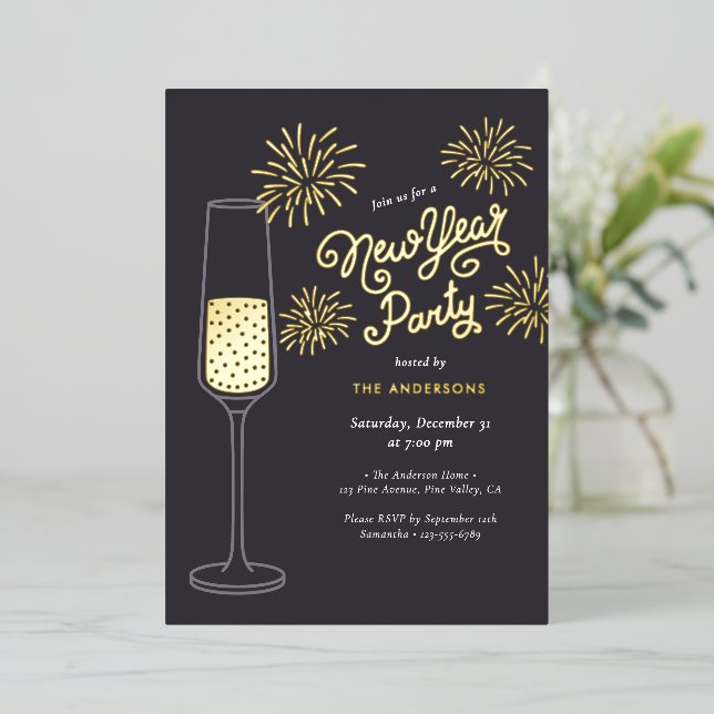 Real Foil Fireworks & Champagne New Year Party (Standing Front)