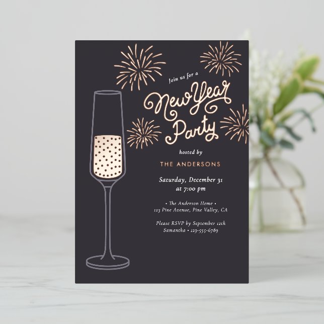 Real Foil Fireworks & Champagne New Year Party (Standing Front)