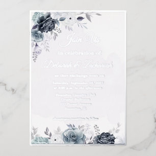 real foil floral wedding invitation foil invitatio