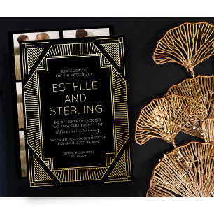 Real Foil Geometric Shape Wedding Photos Foil Invi