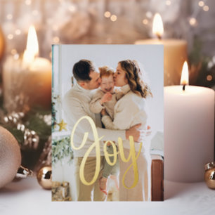 *REAL FOIL* Gold Christmas Joy 2-Photo Family
