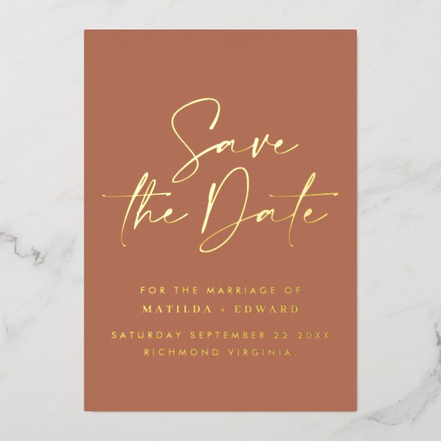 real foil handwritten typography wedding  foil inv (Front)