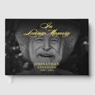 *REAL FOIL* In Loving Memory Elegant 2-Photo Guest Book