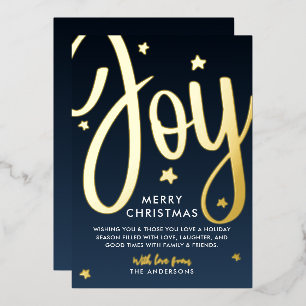 *REAL FOIL* Joy Merry Christmas / Happy Holidays