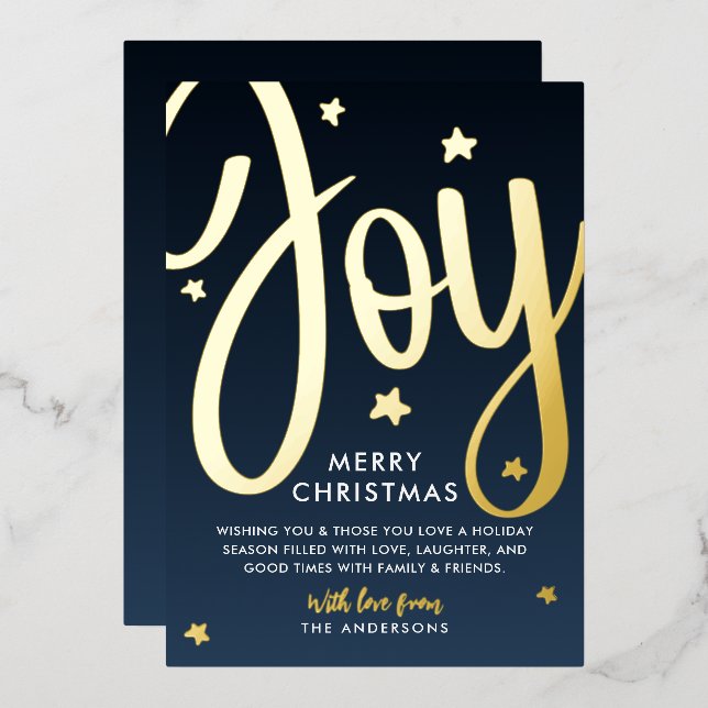*REAL FOIL* Joy Merry Christmas / Happy Holidays (Front/Back)