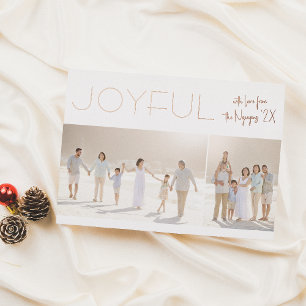 Real Foil Joyful 2 Photo Minimalist Christmas