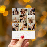 Real Foil Joyful Christmas Photo Collage Holiday<br><div class="desc">Add some shine to your Christmas cards with real gold, silver, or rose gold foil! This classic and timeless metallic style is sure to add another level to your cards. Send Christmas wishes to your family and friends while showcasing some of your favorite moments from this year. Modern minimalist "joyful"...</div>